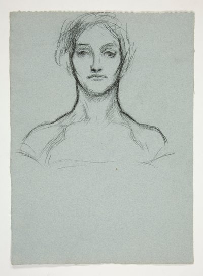Estudio para pastel (.2228): Retrato de una mujer joven de Edwin Austin Abbey