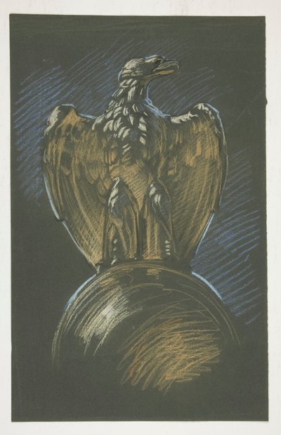 Estudio para la decoración de la columna del águila en de Edwin Austin Abbey