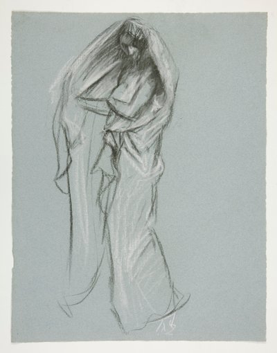 Estudio para la figura de las 4 am(?) en de Edwin Austin Abbey