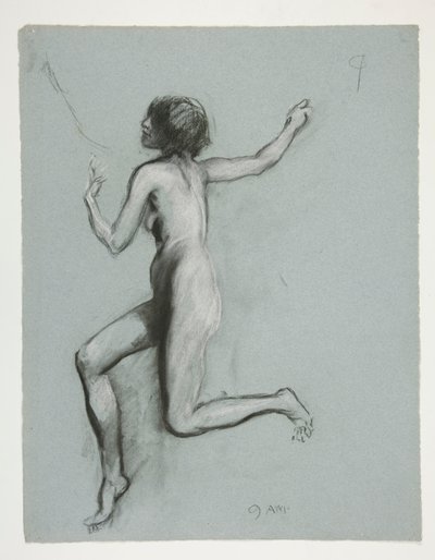 Estudio para la figura de las 9 am en de Edwin Austin Abbey