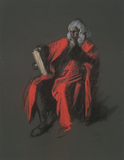 Estudio para la figura del Presidente del Tribunal Supremo Thomas McKean, en de Edwin Austin Abbey