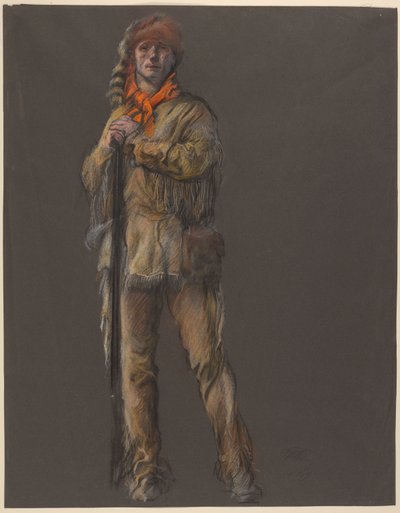 Estudio para la figura de Daniel Boone, en de Edwin Austin Abbey