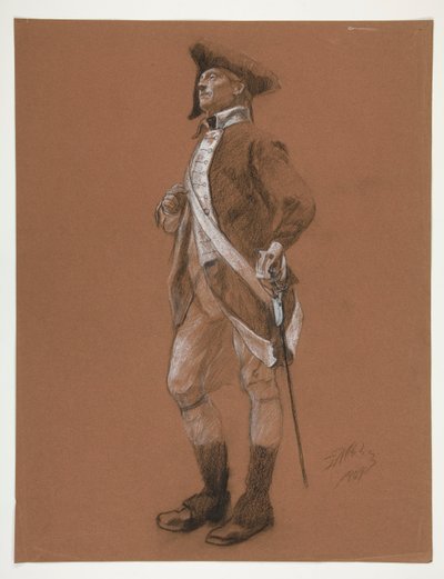 Estudio para la figura del General Anthony Wayne, en el de Edwin Austin Abbey