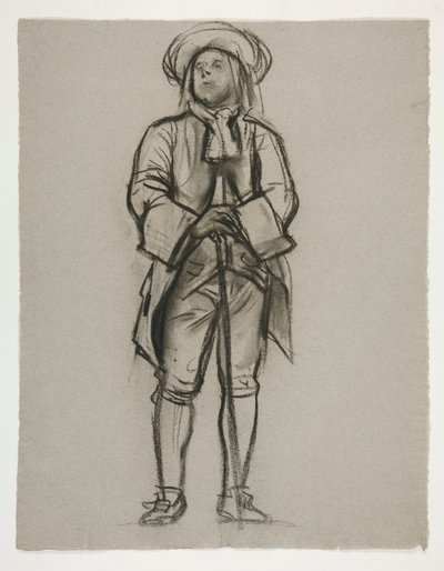 Estudio para la figura de Penn(?) o Franklin(?) para mural en el edificio del capitolio estatal en Harrisburg, Pensilvania, 1902-1911 (completado por John Singer Sargent) de Edwin Austin Abbey
