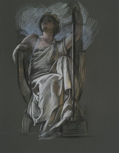 Estudio para la figura de El Genio de Pensilvania en de Edwin Austin Abbey