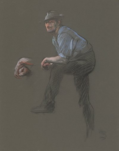 Estudio para la figura de un Obrero en de Edwin Austin Abbey