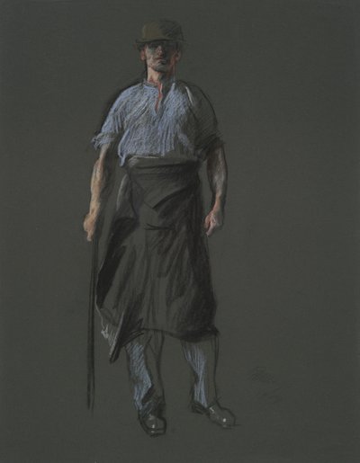 Estudio para la figura de un Obrero, en de Edwin Austin Abbey