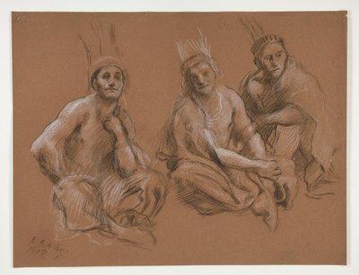 Estudio de 3 indias para de Edwin Austin Abbey