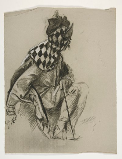Estudio de Jester (sin usar), para la Búsqueda del Santo Grial (una serie de quince pinturas para la Biblioteca Pública de Boston, completada en 1901) de Edwin Austin Abbey