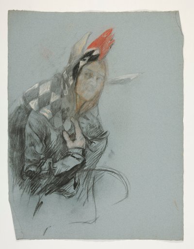 Estudio de Jester (sin usar), para la Búsqueda del Santo Grial (una serie de quince pinturas para la Biblioteca Pública de Boston, completada en 1901) de Edwin Austin Abbey