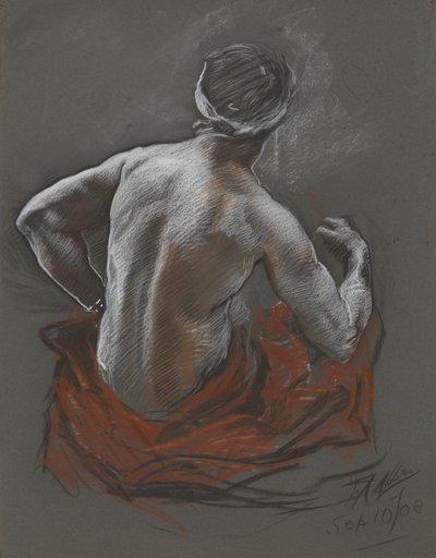 Estudio de una india sentada, estudio de figura para Penn de Edwin Austin Abbey