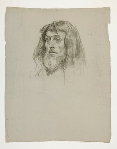 Estudio de una cabeza para el rey Arturo de Edwin Austin Abbey