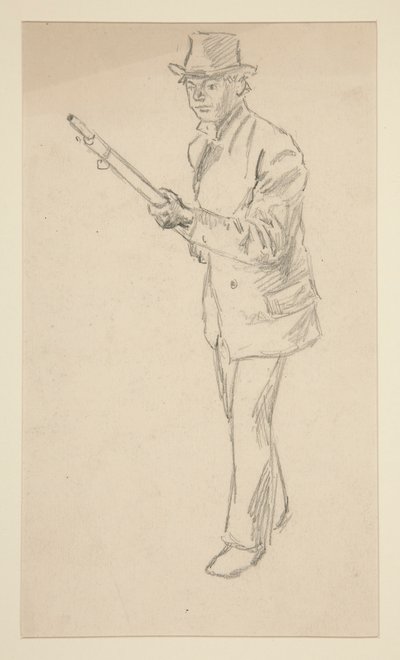 Estudio de un hombre con una escopeta de Edwin Austin Abbey