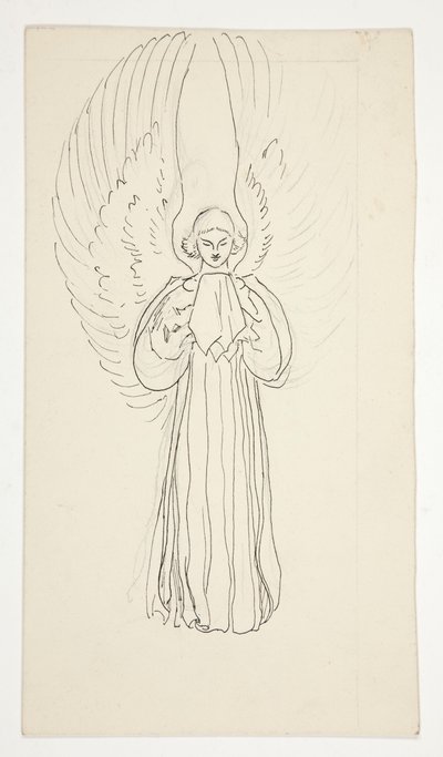 Estudio de un ángel, para La búsqueda del Santo Grial (serie de quince pinturas para la Biblioteca Pública de Boston, completada en 1901) de Edwin Austin Abbey