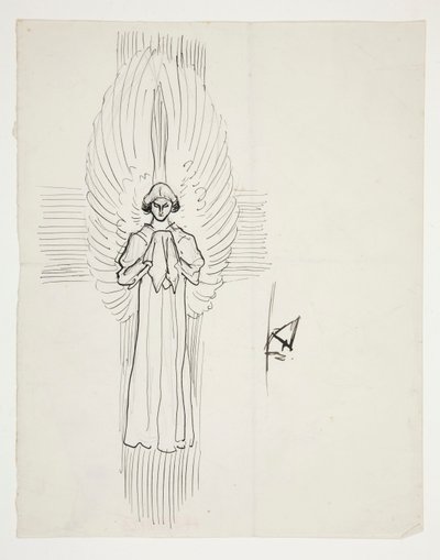 Estudio de un ángel, para La búsqueda del Santo Grial (serie de quince pinturas para la Biblioteca Pública de Boston, completada en 1901) de Edwin Austin Abbey
