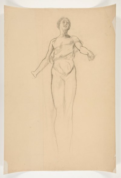 Estudio de una figura femenina alegórica para mural en el edificio del capitolio estatal en Harrisburg, Pensilvania, 1902-1911 (completado por John Singer Sargent) de Edwin Austin Abbey