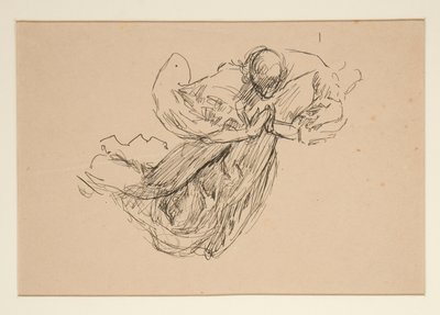 Estudio de un ángel (¿para vitral? ¿para techo?) de Edwin Austin Abbey