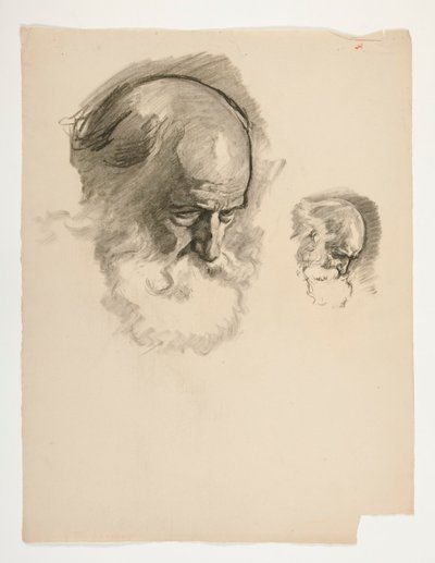 Estudio de la cabeza de un anciano barbudo, para el Rey Arturo de Edwin Austin Abbey