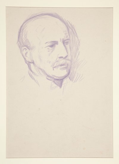 Estudio, cabeza de retrato de hombre, retrato de la coronación de Eduardo VII de Edwin Austin Abbey