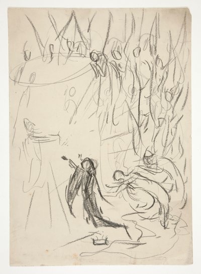 The Achievement of the Grail, estudio para The Quest of the Holy Grail (serie de quince pinturas para la Biblioteca Pública de Boston, completada en 1901) de Edwin Austin Abbey