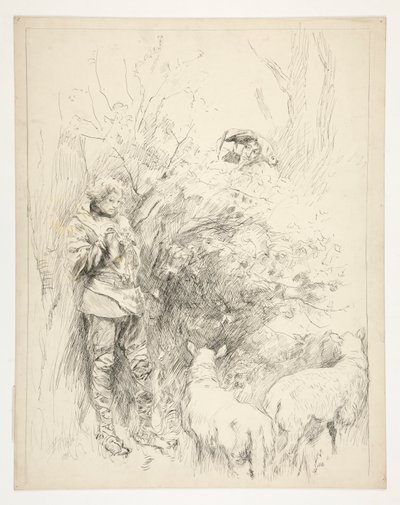La canción del narciso. pastor y tonto de Edwin Austin Abbey