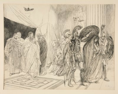 El encarcelamiento de la reina - Acto II, Escena I, El invierno de Edwin Austin Abbey