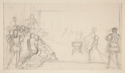 Juicio de la reina Catalina, estudio de Edwin Austin Abbey