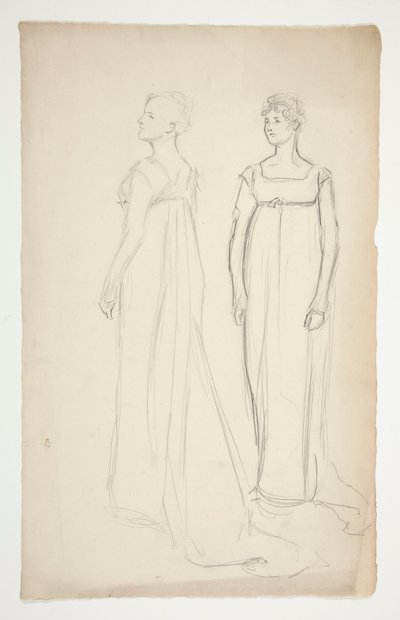 Dos estudios de mujer con traje grecorromano de Edwin Austin Abbey