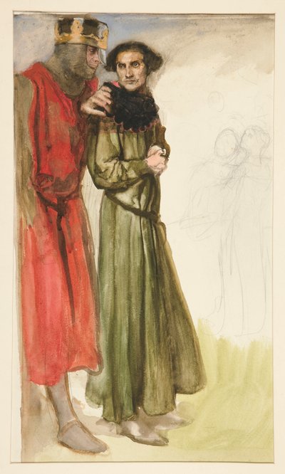 Escena de Shakespeare no identificada (dos hombres) de Edwin Austin Abbey