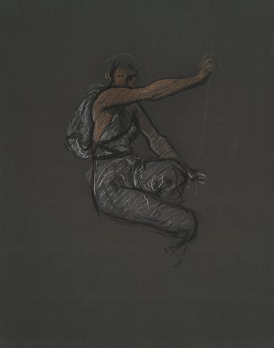 Estudio de figura no identificada para proyecto mural en el edificio del capitolio del estado de Pensilvania, Harrisburg, 1902-1911 de Edwin Austin Abbey