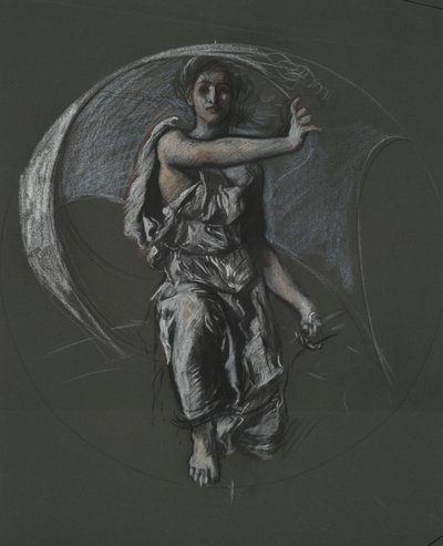 Estudio de figura no identificada para proyecto mural en el edificio del capitolio del estado de Pensilvania, Harrisburg, 1902-1911 de Edwin Austin Abbey