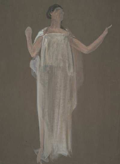 Estudio de figura no identificada para proyecto mural en el edificio del capitolio del estado de Pensilvania, Harrisburg, 1902-1911 de Edwin Austin Abbey