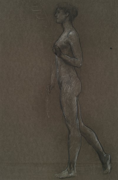 Estudio de figura no identificada para proyecto mural en el edificio del capitolio del estado de Pensilvania, Harrisburg, 1902-1911 de Edwin Austin Abbey