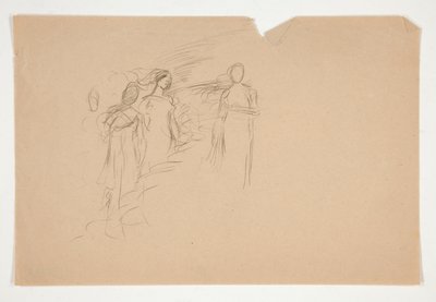 Ilustración no identificada - Estudio de tres figuras femeninas de Edwin Austin Abbey