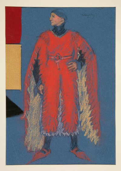 Willoughby, boceto de vestuario para Henry Irving de Edwin Austin Abbey