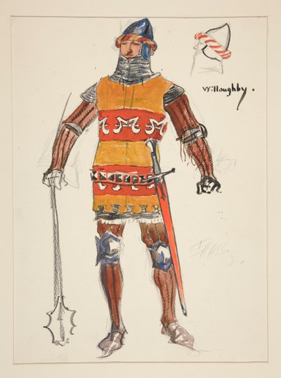 Willoughby, boceto de vestuario para Henry Irving de Edwin Austin Abbey