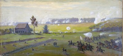 Guerra Civil Americana 1861-1865: Batalla de Gettysburg 1-3 de julio de 1863 que puso fin a la invasión de Lee en el Norte. Mayor número de bajas estadounidenses que en ninguna otra de la guerra. Petróleo de Edwin Austin Forbes