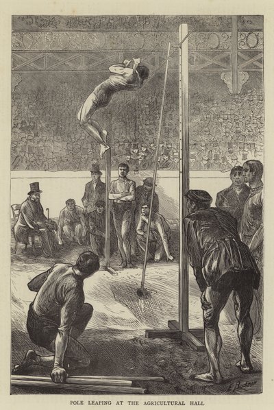 Salto con pértiga en el Agricultural Hall de Edwin Buckman
