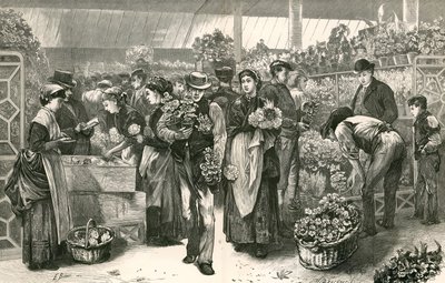 El mercado de flores, Covent Garden, Londres de Edwin Buckman