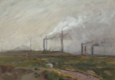 Paisaje nocturno (acuarela sobre papel) de Edwin Butler Bayliss