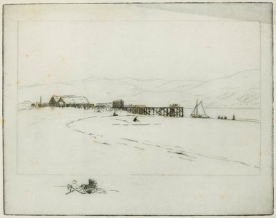El muelle (grabado) de Edwin Butler Bayliss