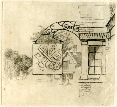 Signo de las Llaves Cruzadas, St Neots, Cambridgeshire, 1881 de Edwin Edwards