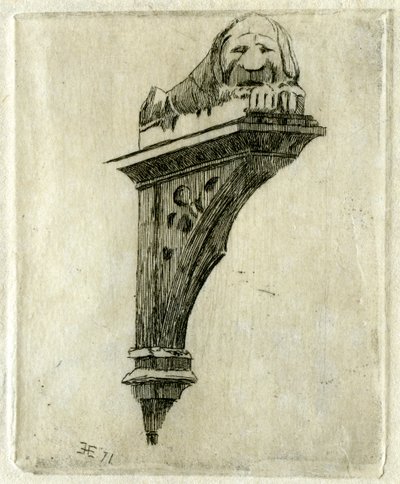 Letrero de la posada del León Rojo, Glastonbury, Somerset, 1881 de Edwin Edwards
