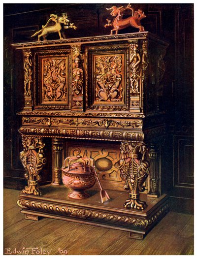Credencia tallada de Borgoña, 1910 de Edwin Foley