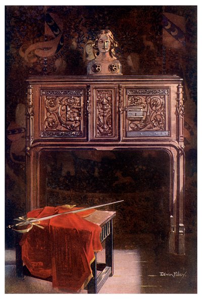 Aparador de roble tallado Luis XII, 1910 de Edwin Foley
