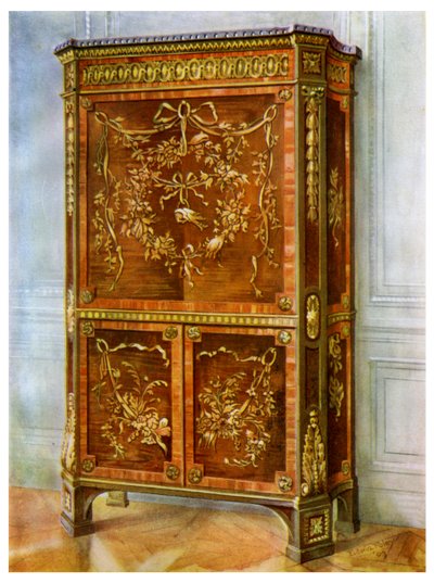 Secretaire vertical con incrustaciones de ormolu, francés, 1911-1912 de Edwin Foley