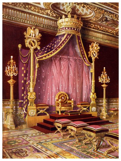 Sala del trono en el Palacio de Fontainebleau, Francia, 1911-1912 de Edwin Foley
