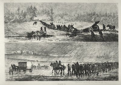 Marchando bajo la lluvia de Edwin Forbes