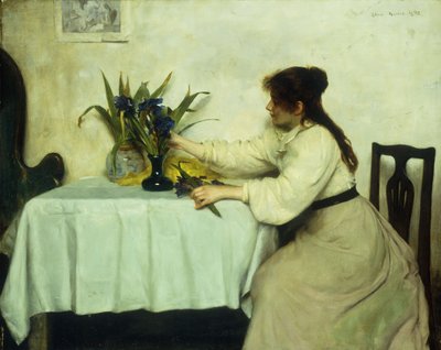 Arreglando las flores, 1897 de Edwin Harris