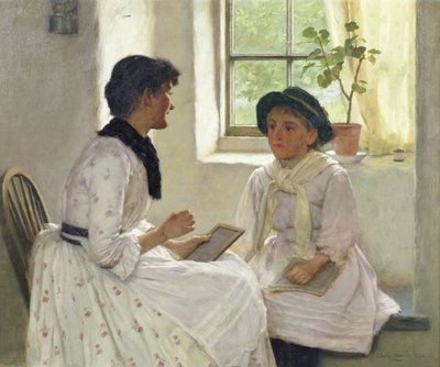 La lección, 1889 de Edwin Harris